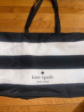 kate spade Black and White Striped Tote Bag
